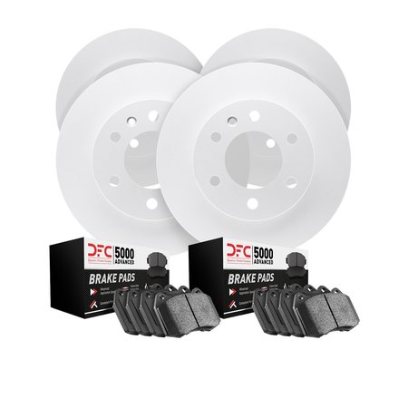DYNAMIC FRICTION CO 4504-21000, Geospec Rotors with 5000 Advanced Brake Pads, Silver 4504-21000
